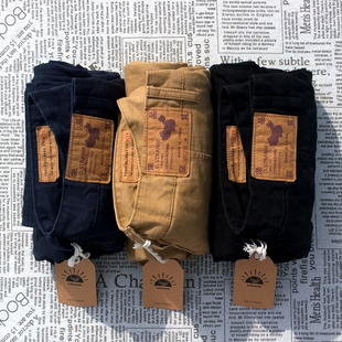 卡其休闲裤 加厚斜纹棉水洗直筒工装 复古chino裤 重磅阿美咔叽美式