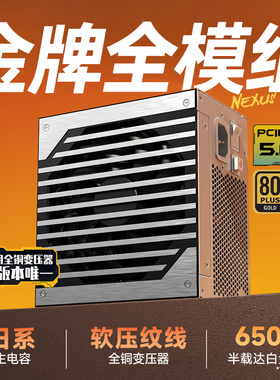 金河田Nexus Gold 650W全模组电源电脑台式机 金牌双认证/ATX3.1