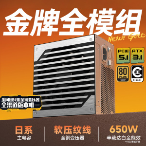 金河田Nexus Gold 650W全模组电源电脑台式机 金牌双认证/ATX3.1