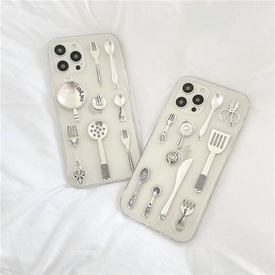 创意刀叉适用苹果14手机壳保护套