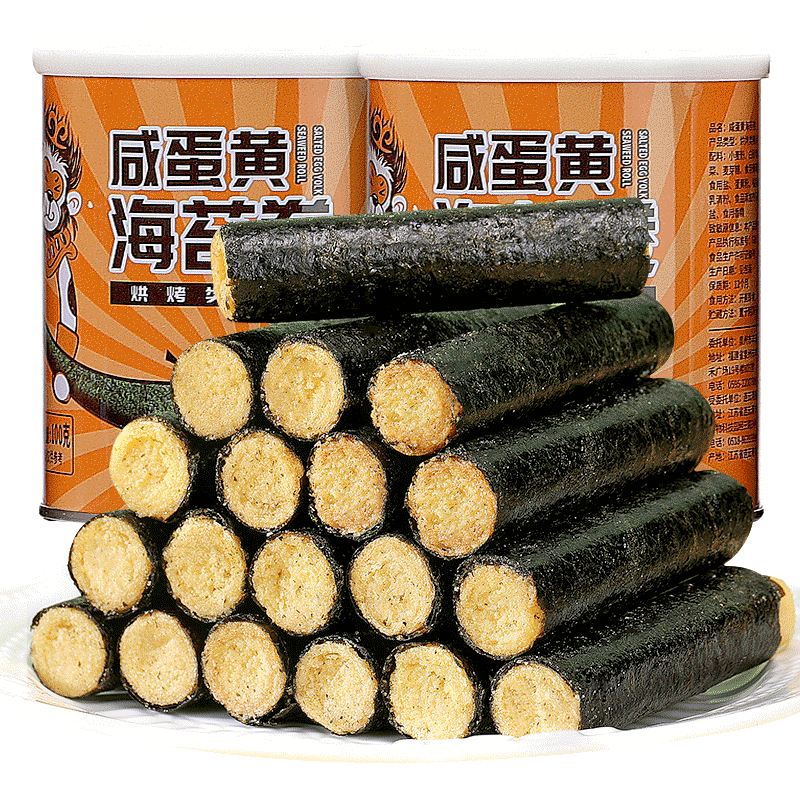 比比赞咸蛋黄海苔肉松卷罐装