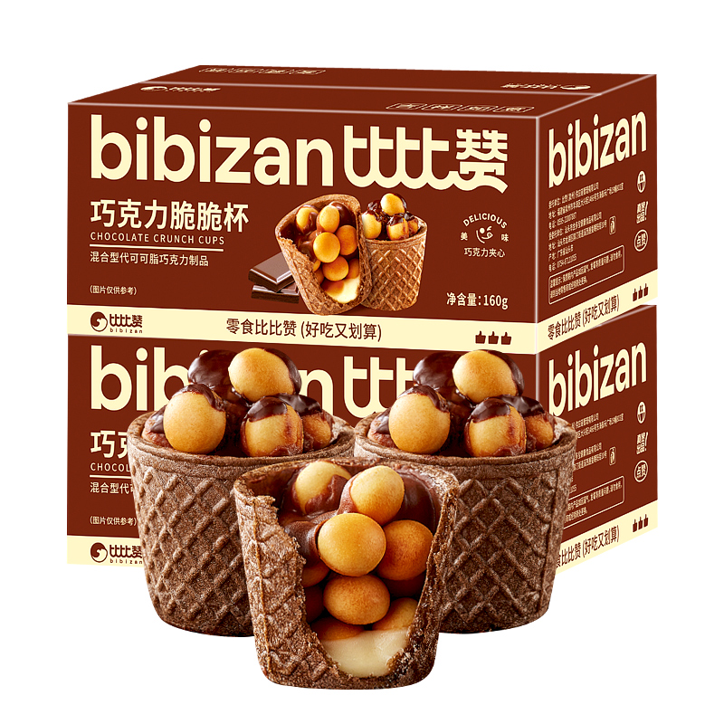 比比赞巧克力脆脆杯零食