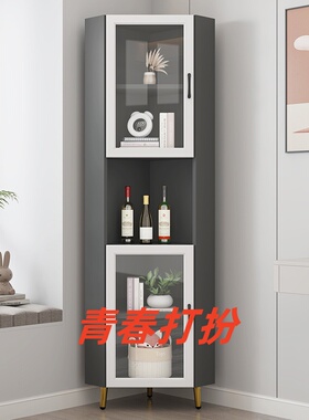 实木生态板客厅墙角柜餐厅角柜卧室三角柜书房厨房置物架酒柜书柜
