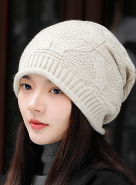 秋冬季帽子女2025新款毛线帽卷边针织包头冷帽女士保暖堆堆1128n
