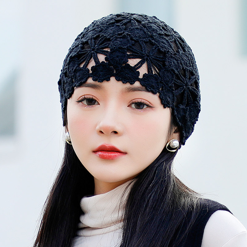 帽子女春针织包头冷帽花朵毛线帽薄款镂空钩花月子头套新款0119e,服饰配件/皮带/帽子/围巾,帽子,淘宝优惠券,粉丝福利购,淘宝优惠卷