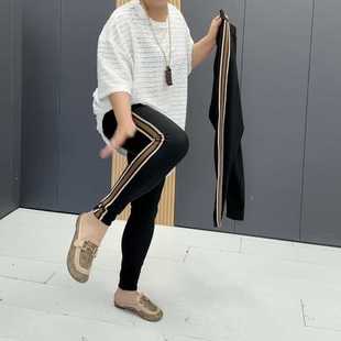 2025新款加肥加大码减龄显瘦裤子双杠高腰弹力打底裤小脚裤妈妈装