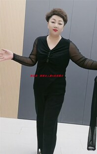 2025春季新款大码时尚洋气V领T恤小衫重工钉珠蕾丝网长袖打底衫女