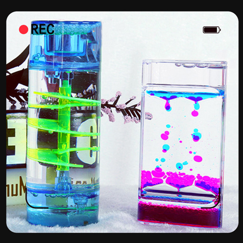 创意滑梯油滴沙漏时间水液体沙漏计时儿童玩具学生小礼品减压摆件