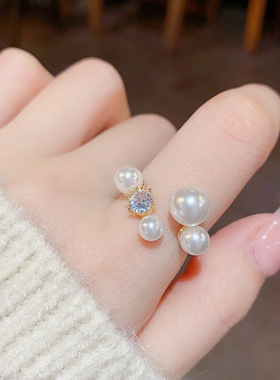 日韩精致名媛风开口均码戒指时尚优雅温柔百搭食指戒