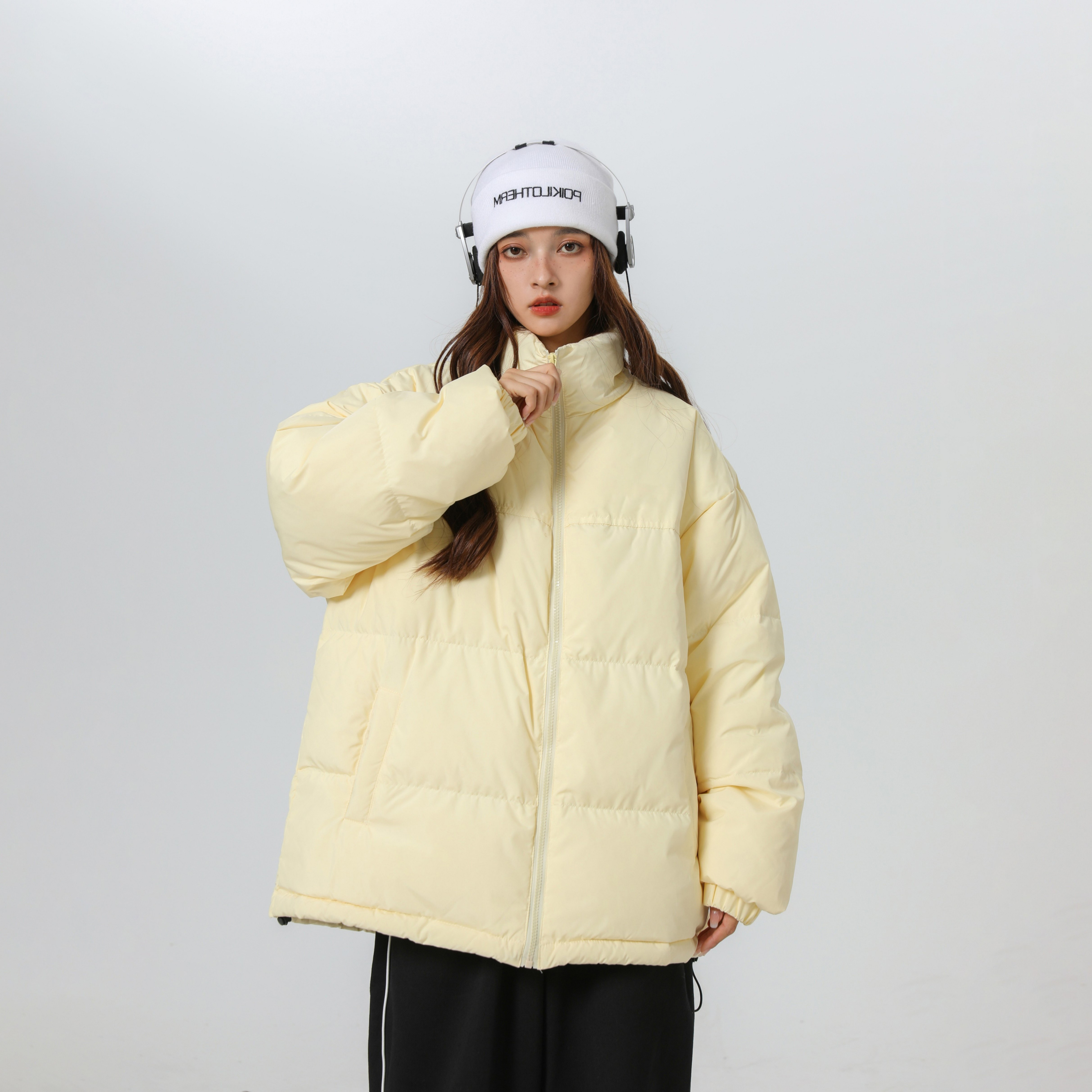GENIO LAMODE黄色羽绒服男女2026冬季白鸭绒加厚保暖百搭立领外套