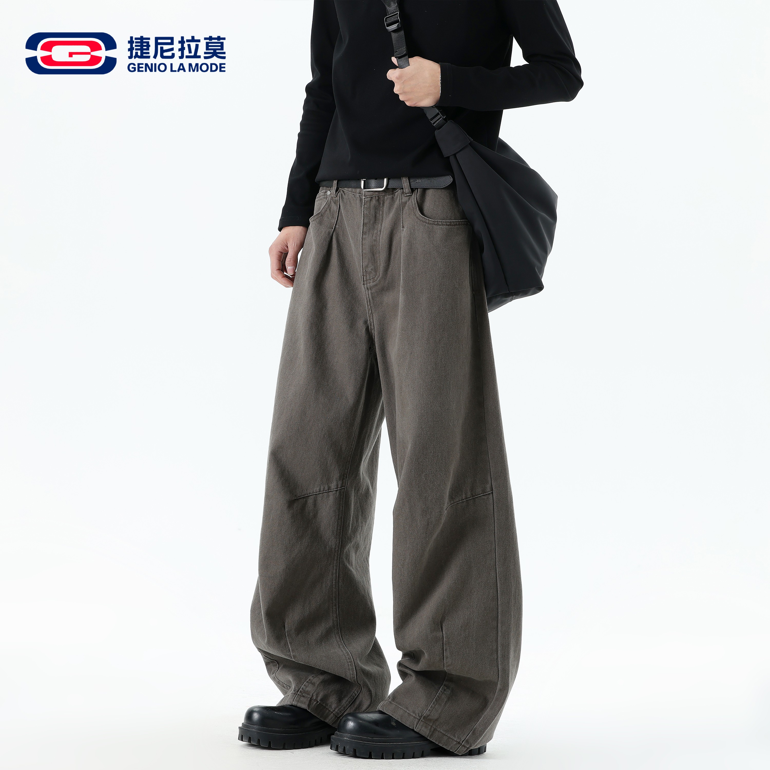 捷尼拉莫美式复古工装裤男女款