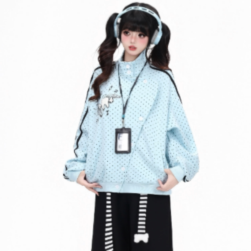 爆款秋季新款宽松条纹卫衣外套女