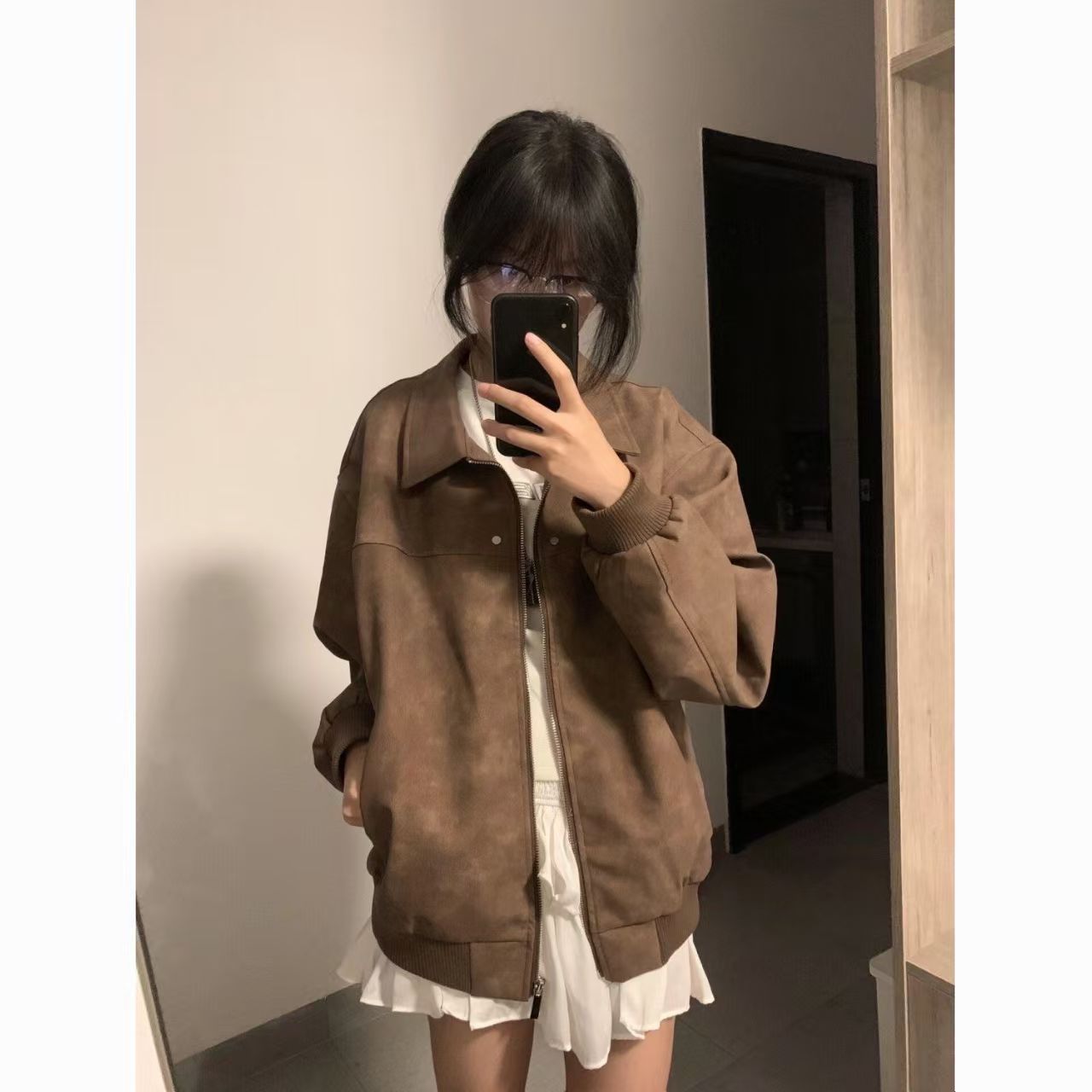 时尚撞色短袖衬衫女新款外套女
