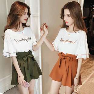 2026春夏新款洋气时尚套装女学生矮个子上衣配阔腿短裤港味两件套