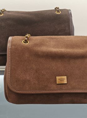 韩娜苏2024新款秋冬磨砂皮单肩包女链条小方包斜挎百搭女包51651