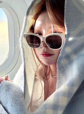 复古白色大框墨镜女款渐变色小众高级感防紫外线显瘦网红太阳眼镜