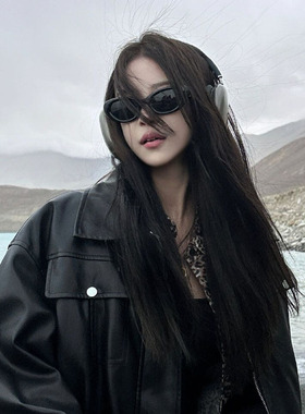 黑色墨镜女高级感欧美风时髦街拍凹造型超酷夏季防晒复古太阳镜潮