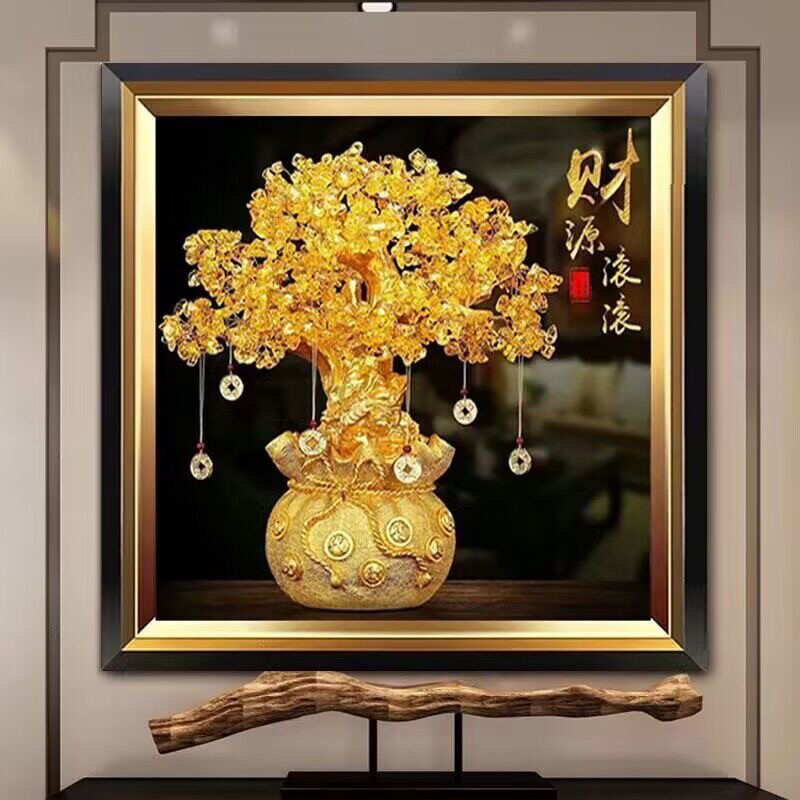 发财树钻石画满钻新款2025摇钱树5d点贴钻十字绣招财进宝客厅餐厅