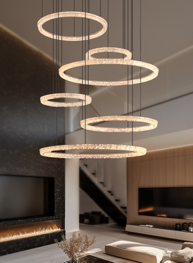 意式轻奢高档别墅复式楼中空跃层挑空楼梯间灯现代简约客厅大吊灯