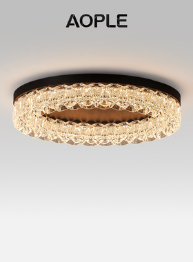 AOPLE轻奢意式卧室吸顶灯主室餐厅灯具现代简约高级感圆形护眼灯