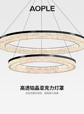 意式极简轻奢客厅灯吊灯现代简约餐厅高亮护眼大厅圆环全光谱主灯