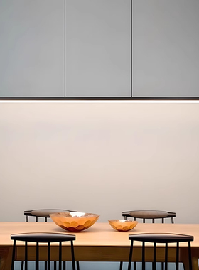 极简悬浮升降餐厅灯吊灯现代岛吧台饭桌一字长条办公室书房护眼灯