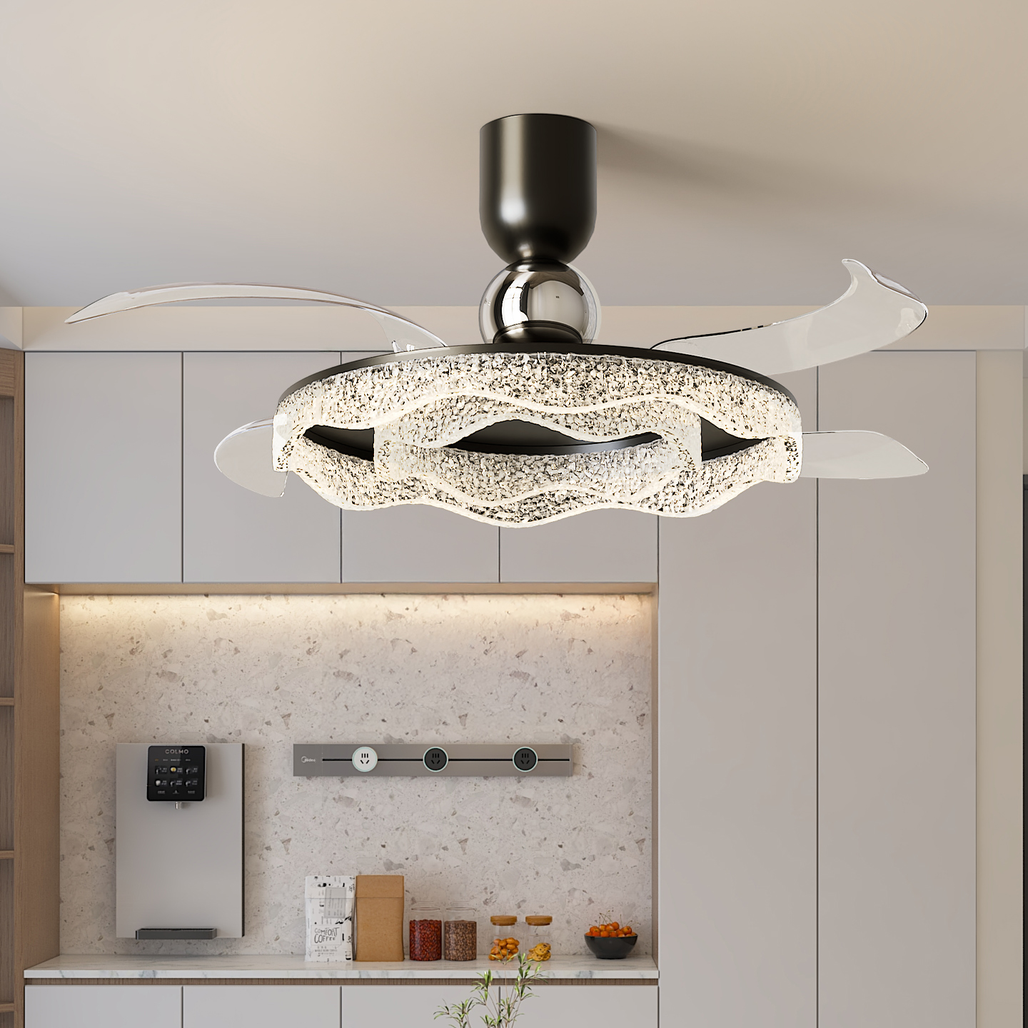 风扇一体变频轻奢吊扇带风扇吊灯