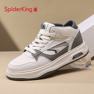 蜘蛛王男鞋韩版时尚aj潮鞋2025春秋新款厚底运动休闲高帮板鞋子男