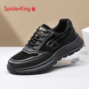 蜘蛛王健步鞋男跑步轻便减震男鞋2025春季厚底网成透气运动休闲鞋