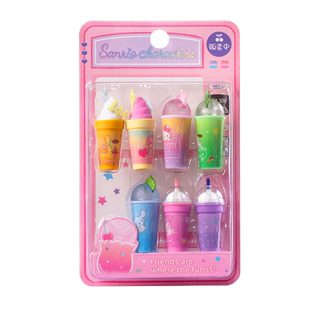 新款三丽鸥铅笔笔帽橡皮套装库洛米美乐蒂可爱卡通小学生专用无屑干净橡皮儿童文具女孩延长器铅笔套学习奖励