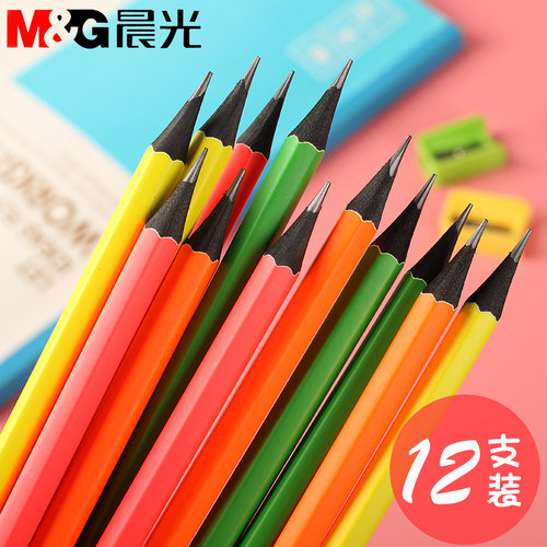 晨光木杆纯色六角AWP30812铅笔