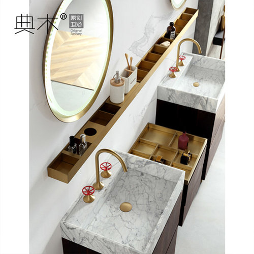 落地式轻奢现代简约岩板浴室柜组