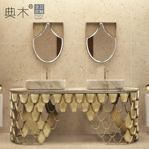新款定制现代轻奢风浴室洗漱池