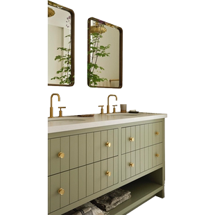 美式复古浴室柜双盆落地洗脸洗手盆柜组合卫生间卫浴柜洗漱台定制