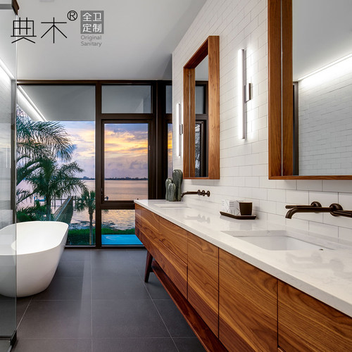 现代简美浴室柜北欧风格卫浴柜台盆洗手台洗脸盆柜洗手盆柜镜组合