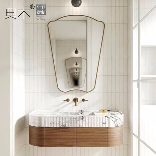 典木实木大理石法式浴室柜