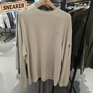 UNDEFEATED五条杠秋美式潮流华夫格圆领毛衣打底针织衫UI43GLS09M