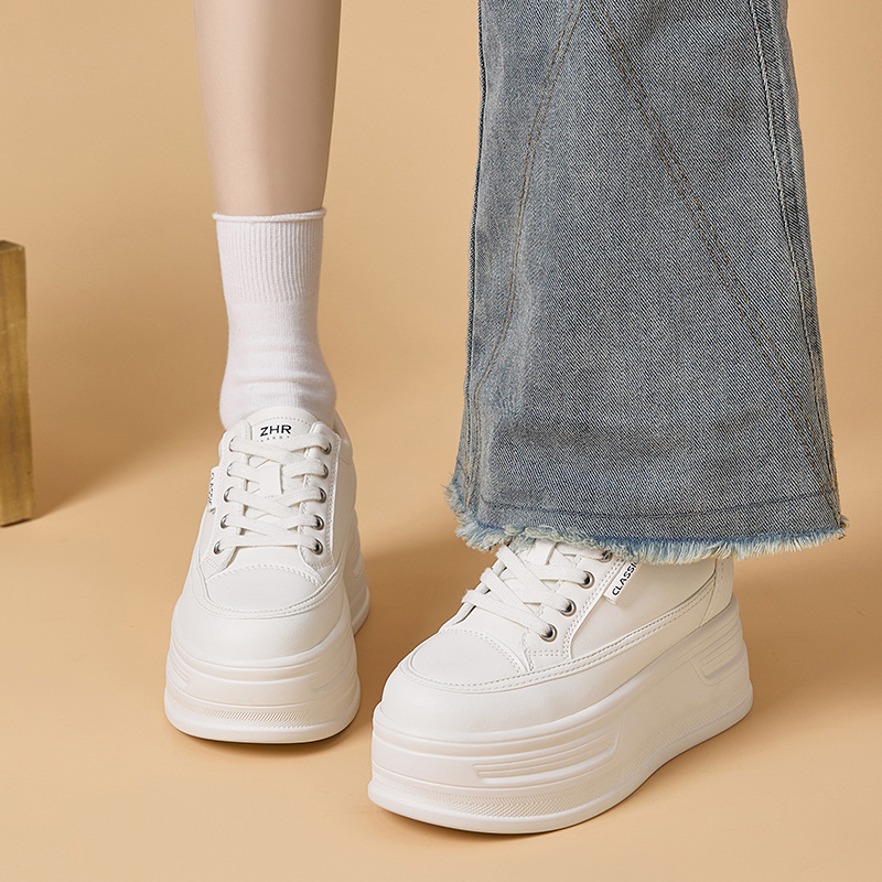 zhr8.5cm厚底小白鞋女小个子内增高休闲鞋时尚百搭轻便休闲运动鞋