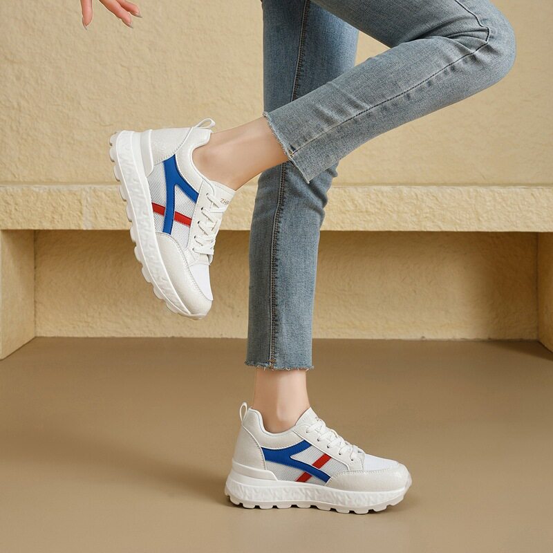 zhr则则厚底内增高休闲鞋女春夏新款时尚百搭复古运动软底老爹鞋