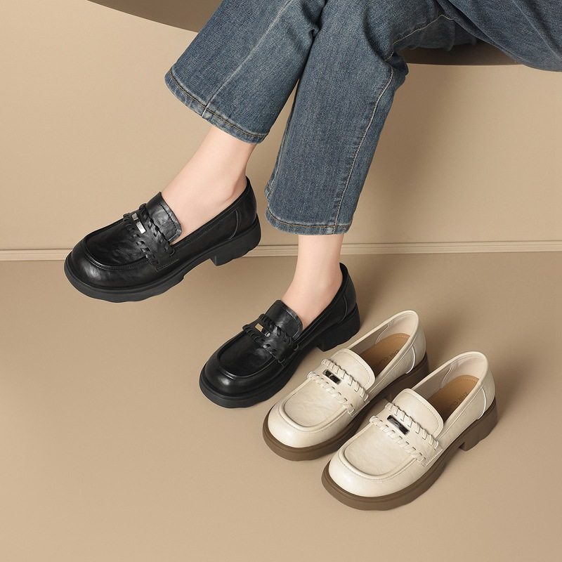 ZHR则则复古平底乐福鞋单鞋女春新款小皮鞋舒适时尚百搭粗跟豆豆,女鞋,乐福鞋（豆豆鞋）,淘宝优惠券,粉丝福利购,淘宝优惠卷