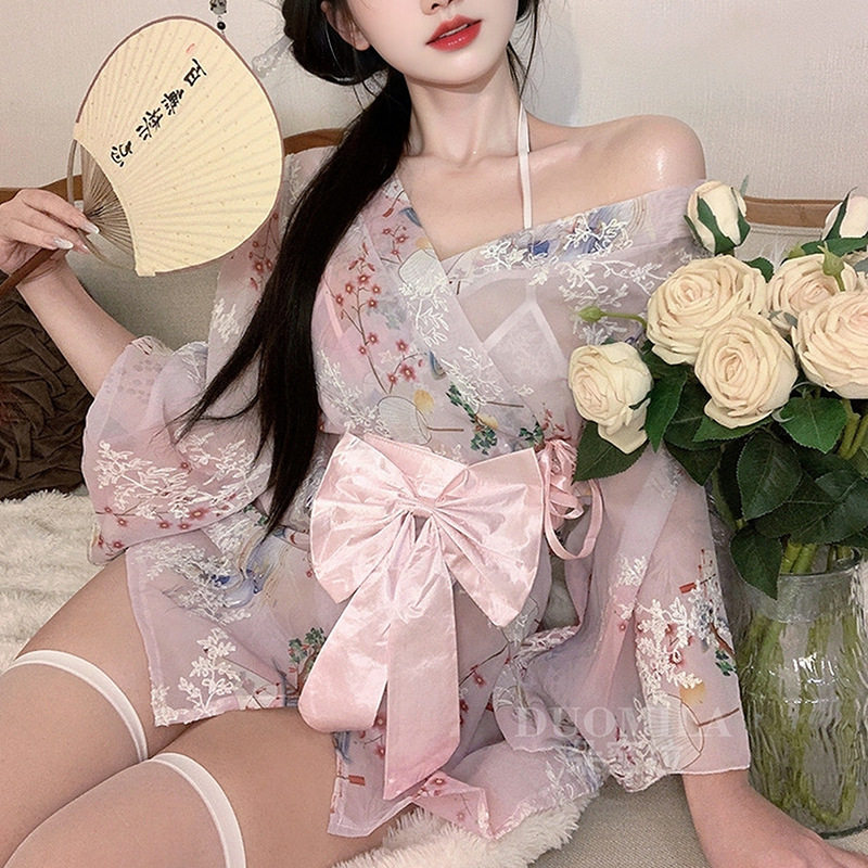 情调性感内衣诱惑日系和服睡衣套装调动情欲火辣趣味开档免脱制服