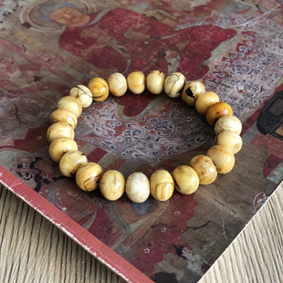 10mm收藏级一级干白带证书天然抚顺琥珀瓷白蜡琥珀蜜蜡手串手链
