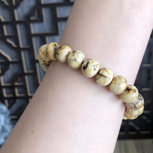 10mm收藏级一级干白带证书天然抚顺琥珀蜜蜡瓷白蜡手串手链