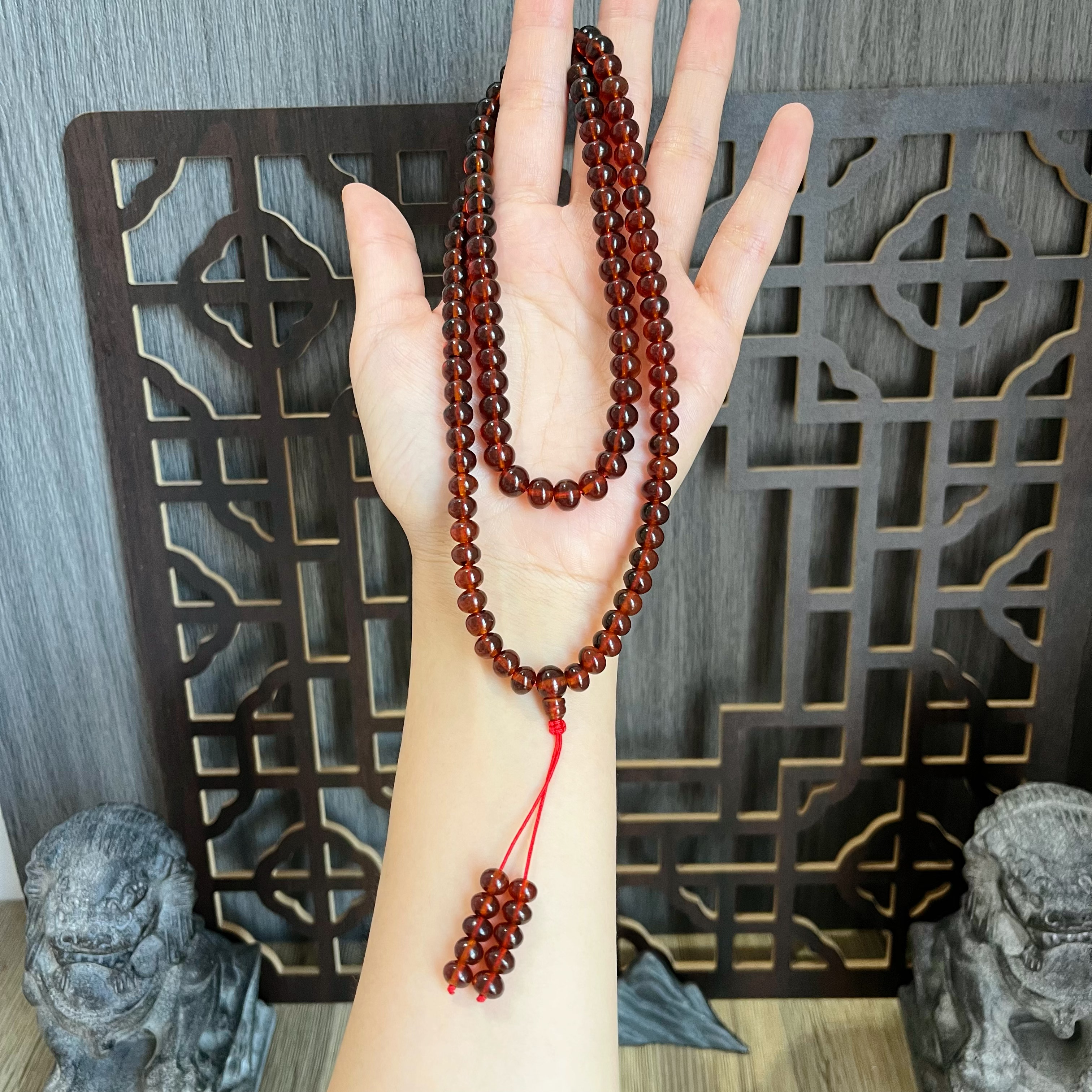 21.93天然原矿7mm抚顺血珀一级车厘子血丽颖同款琥珀手链项链念珠