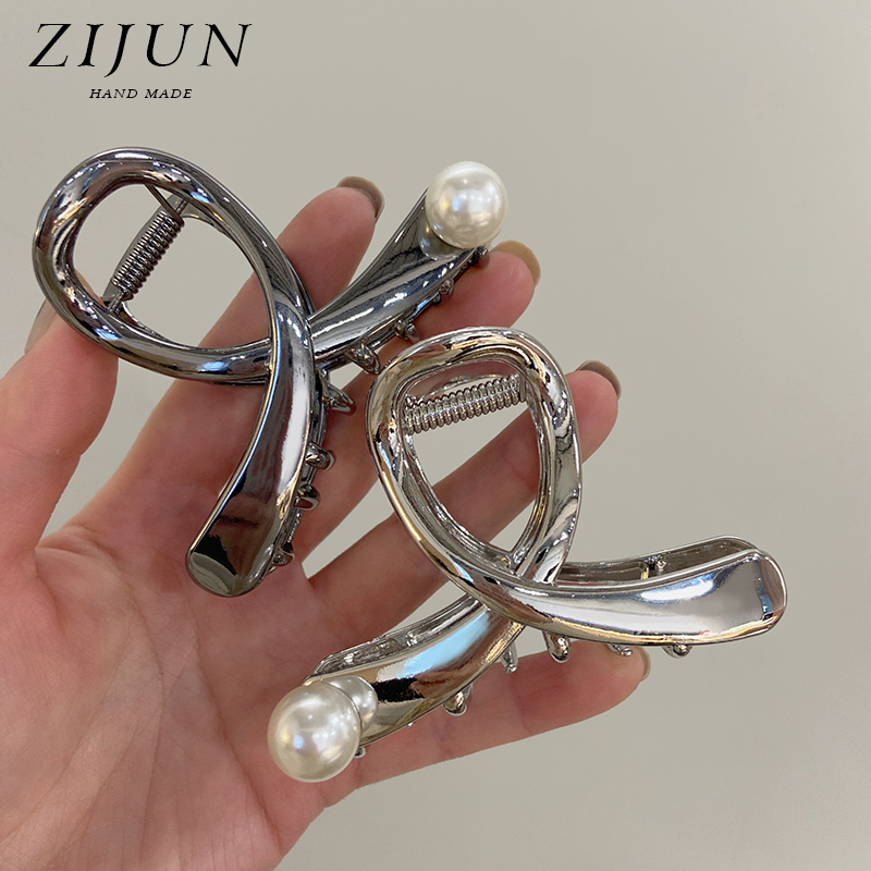 高品质珍珠金属抓夹冷淡风