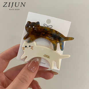 日韩可爱小猫发夹少女心甜美侧边夹减龄百搭发卡博主同款 刘海夹子