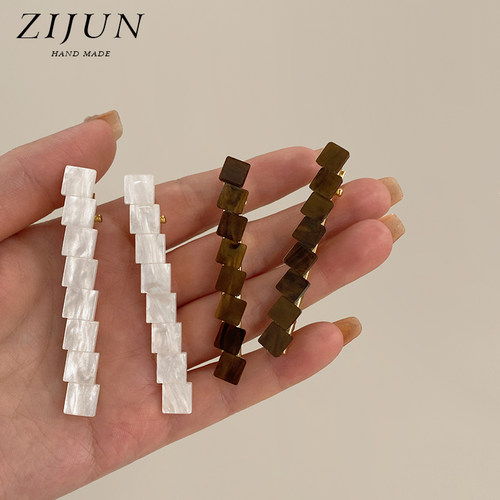 紫郡一对装几何方块发夹日韩边夹