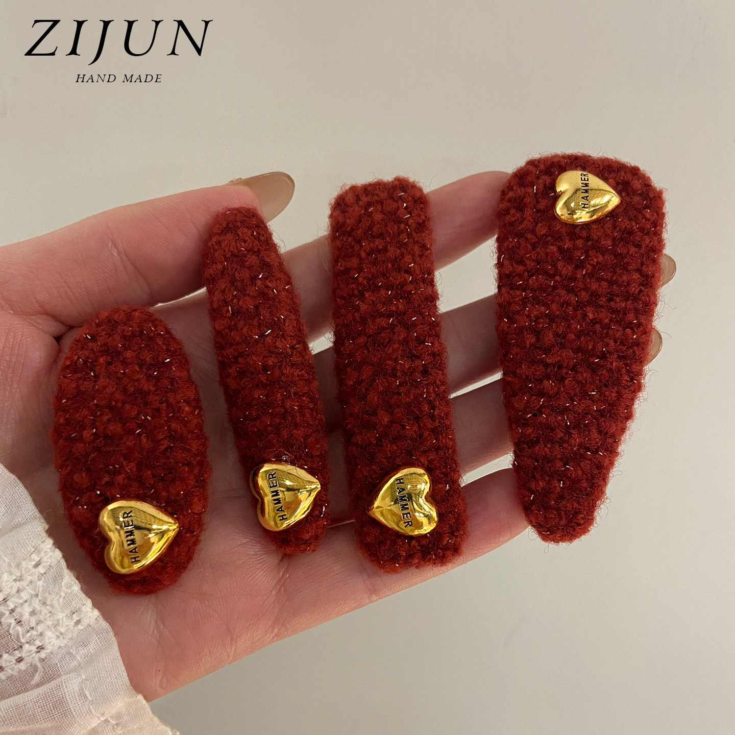 秋冬爱心红色针织发夹女秋冬新年喜庆刘海夹子发卡高级感侧边BB夹,饰品/流行首饰/时尚饰品新,发饰,淘宝优惠券,粉丝福利购,淘宝优惠卷