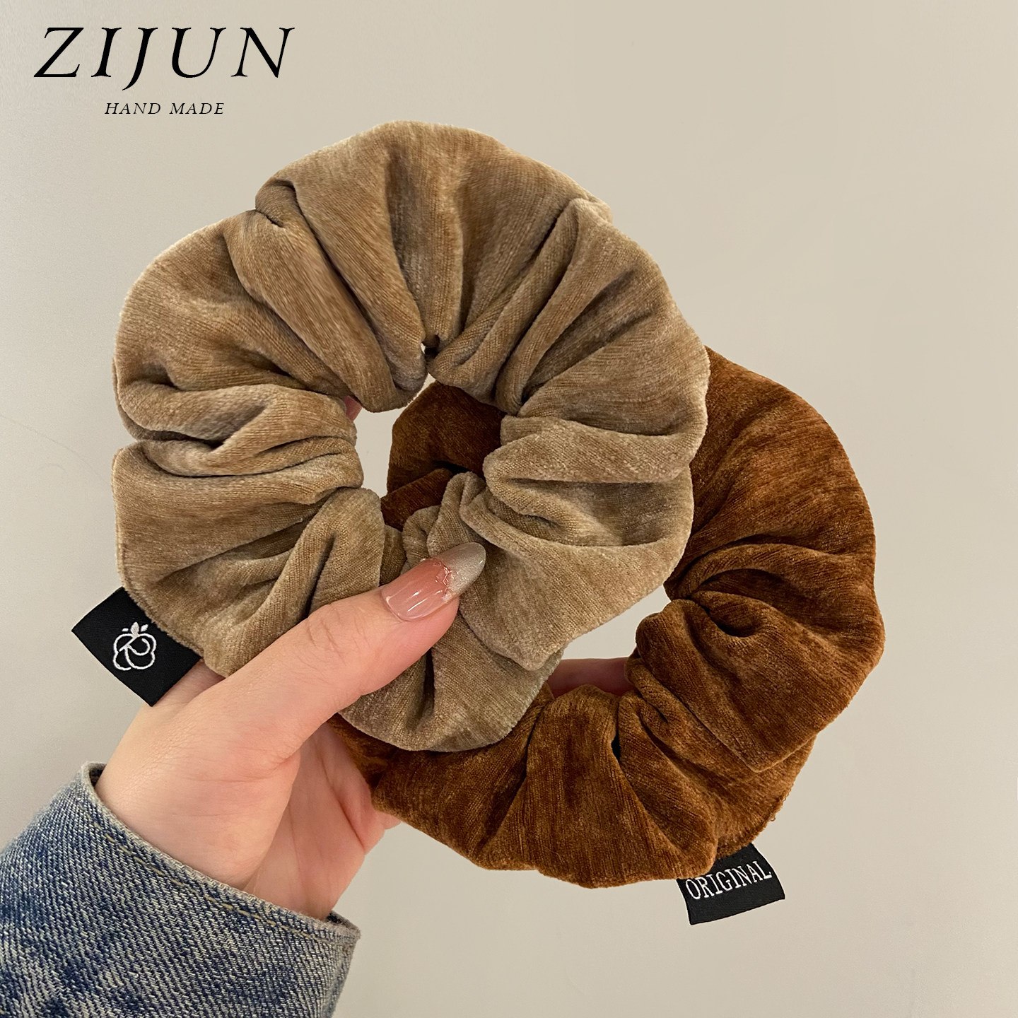 软糯毛绒大肠发圈秋冬废土风纯色头绳好看发饰搭配高级感大号发绳