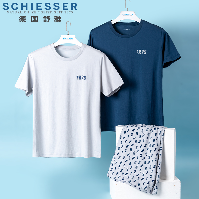 Schiesser男短袖印花纯棉睡衣